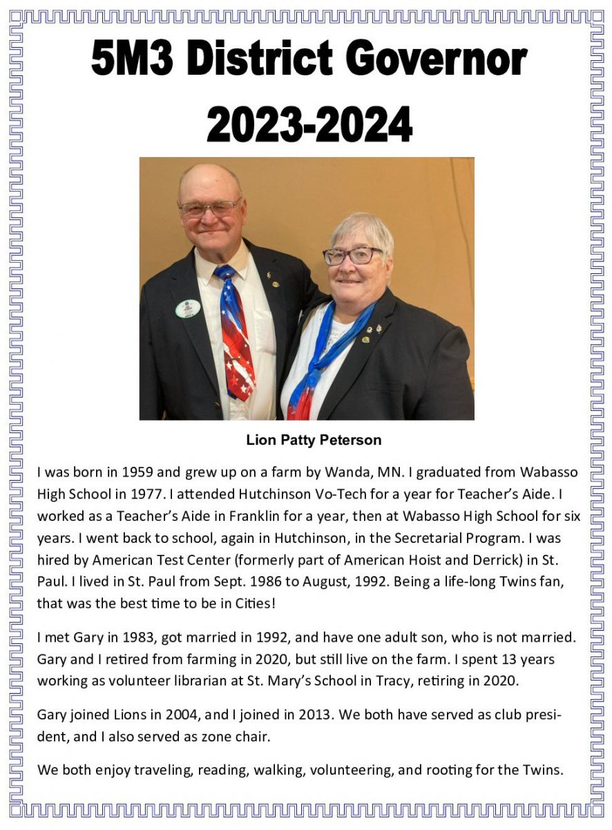 District 5M3 Lions eDistrict Houses